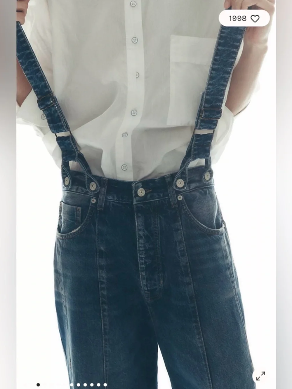 Free People We The Free Berkley Suspender Jeans. NWT. Varsity blues - Picture 8 of 12